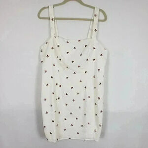 LINEN‎ BLEND WITH EMBROIRED CHERRIE'S FOREVER 21 + DRESS